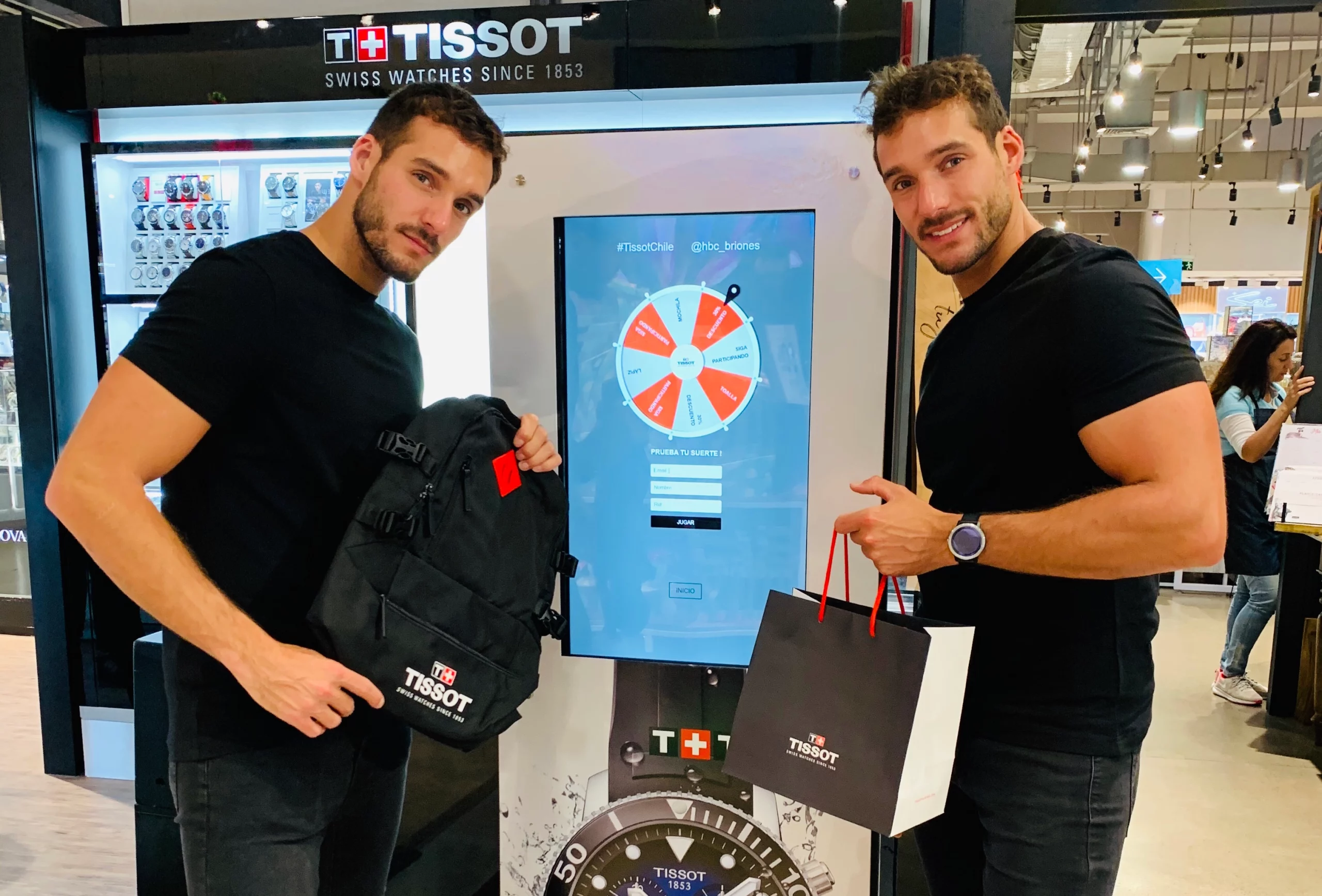 Ruleta digital interactiva en una activación de Tissot