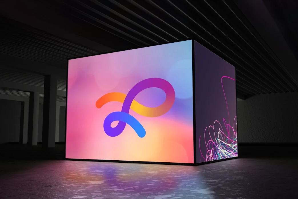Stand Cubo LED con visibilidad en 360 grados